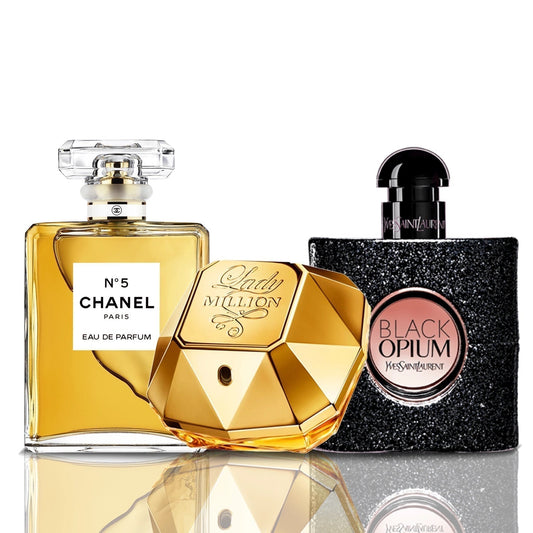 Zestaw 3 Perfum | Chanel N°5 · Lady Million · Black Opium